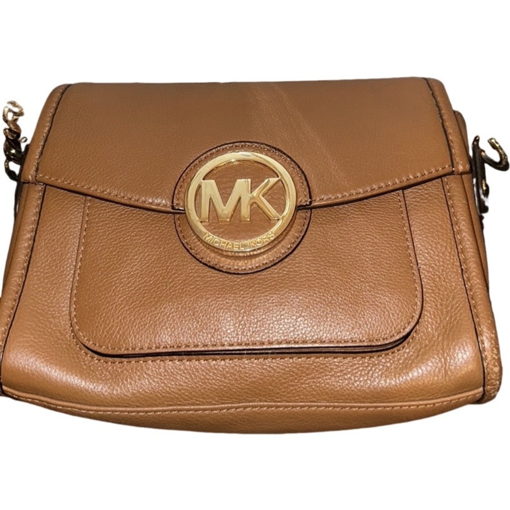 Michael Kors MARGO Leather Messenger Crossbody Bag Brown - Picture 13 of 13
